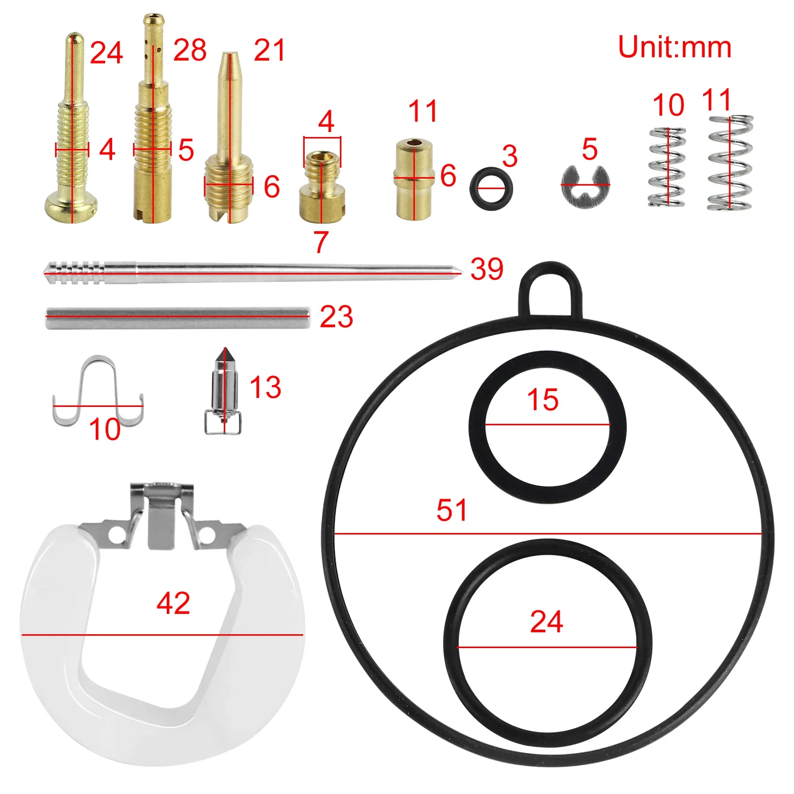 2 Set Carburetor Repair Rebuild Kit 19mm Carb for 50cc-110cc ATV Quad Pit Dirt Bike Go Kart Taotao Buggy Motorcycle