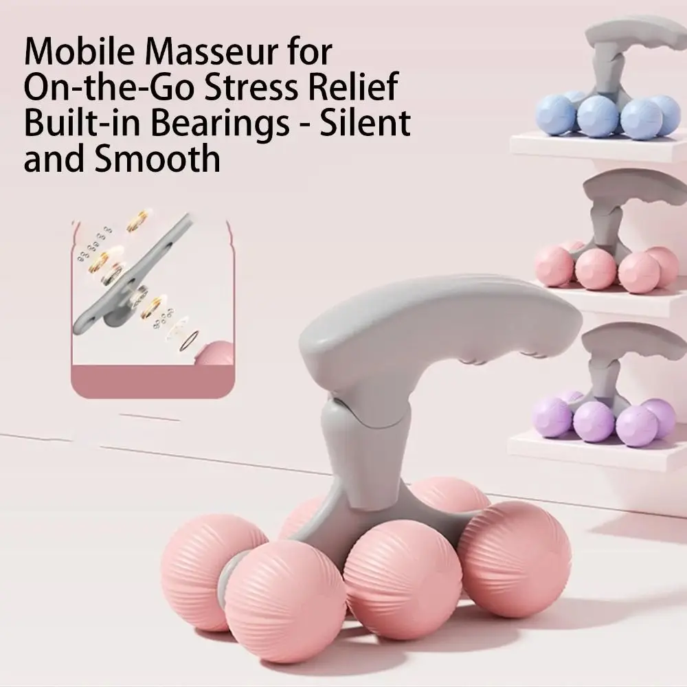 Smooth Portable Handheld Massager Quiet Foot Massage Muscle Rolling Ball Leg Massage Multi-purpose Neck Massager Roller Home Use