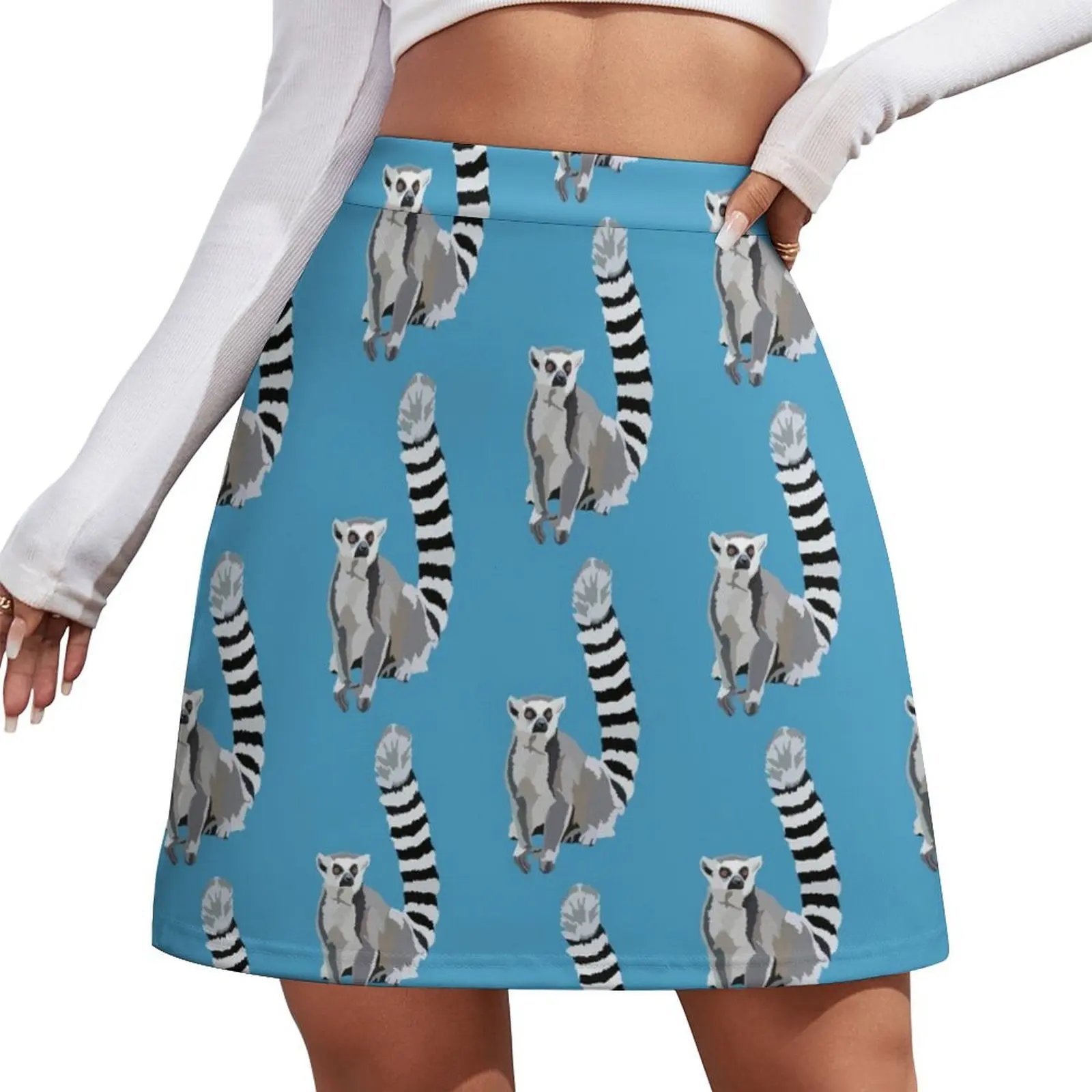 

R is for Ringtailed Lemur Mini Skirt skirt for woman skirt mini skirts midi for women Mini