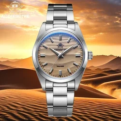 ADDIESDIVE 36mm AD2030 Men Watch Sand Dial 316L Stainless Steel 10Bar Waterproof AR Coated Dome Glass Quartz Movement WristWatch