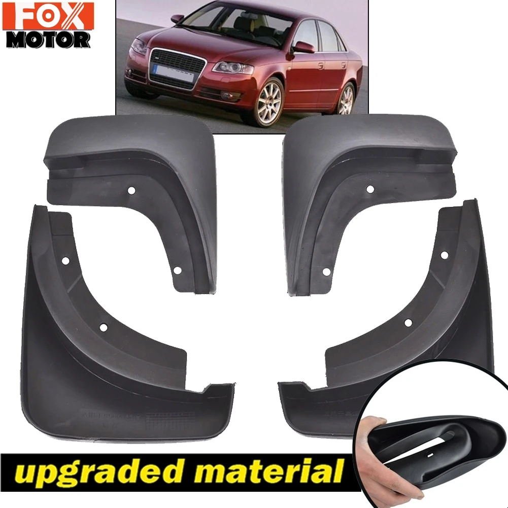 Front & Rear Mudflaps Mud Flap Fit For Audi A4 B7 2005 2006 2007 2008 Mud Flaps Splash Guards Mudguards Fender Accessories