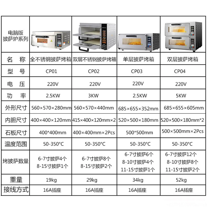 Computer Pizza Oven Commercial Double Rounds Slate Electric Oven Moon Cake Electric Oven