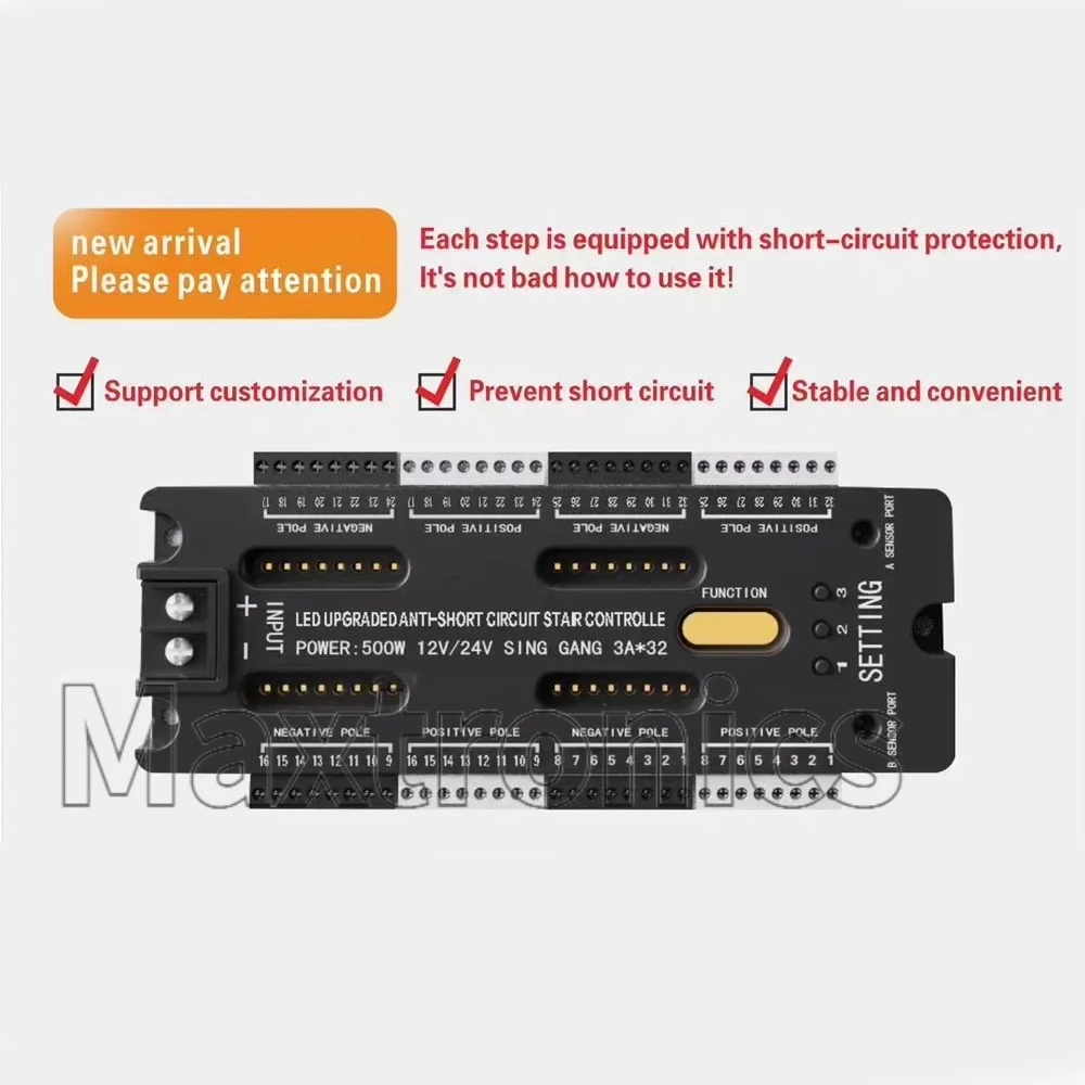 32 Channel PIR LED Motion Sensor Light Strip Stair Controller Indoor Motion Night light 12V/24V for Flexible Strip Stair Lights