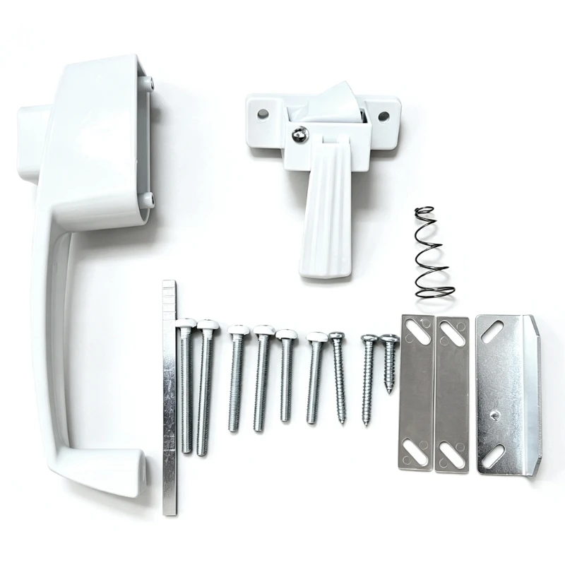 J0MC Storms Door Handle Replacement Set with Night Lock, Standard 1-3/4 Inch Spacing, Fit Left or Right Hand Entry Door