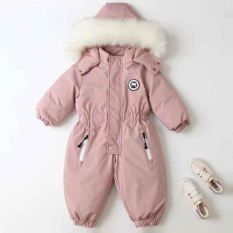 Ircomll -30 degrees Russia Infant Kids Clothes Waterproof Girls Boys Overalls Ski Suit Snow Set Toddler Warm Bodysuit Ski Jacket