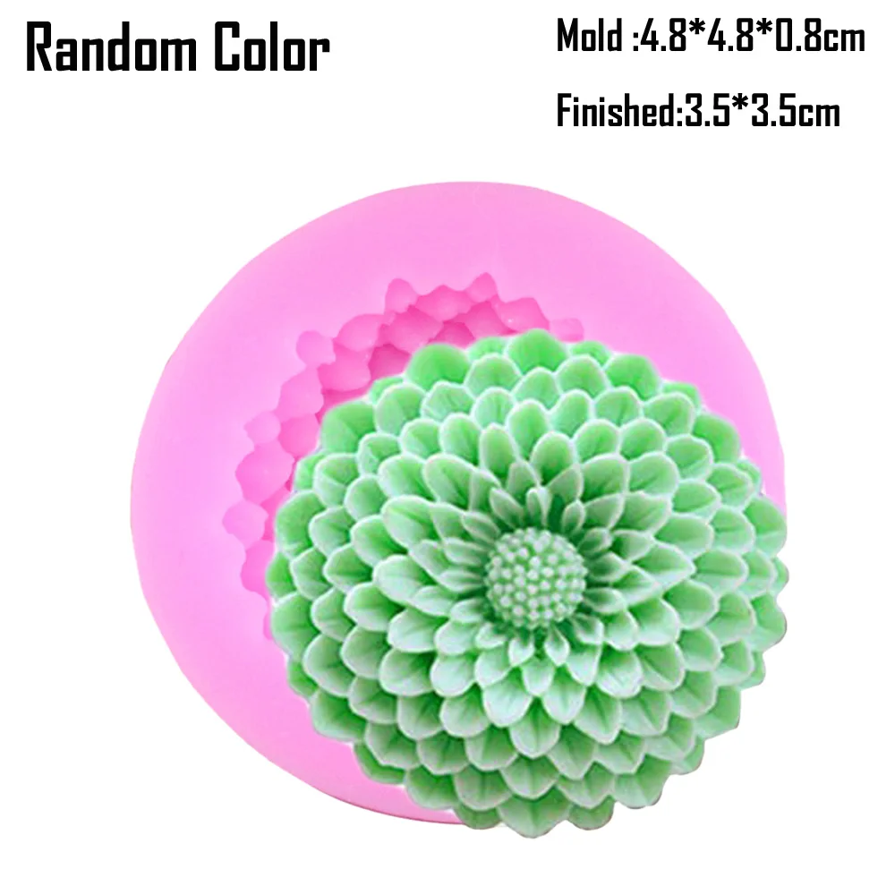 Rodzaje wielokrotnego użytku Flower Bloom Rose Forms Silicone Fondant Soap 3D Cake Cupcake Jelly Candy Chocolate Decoration Tool Mould F1062