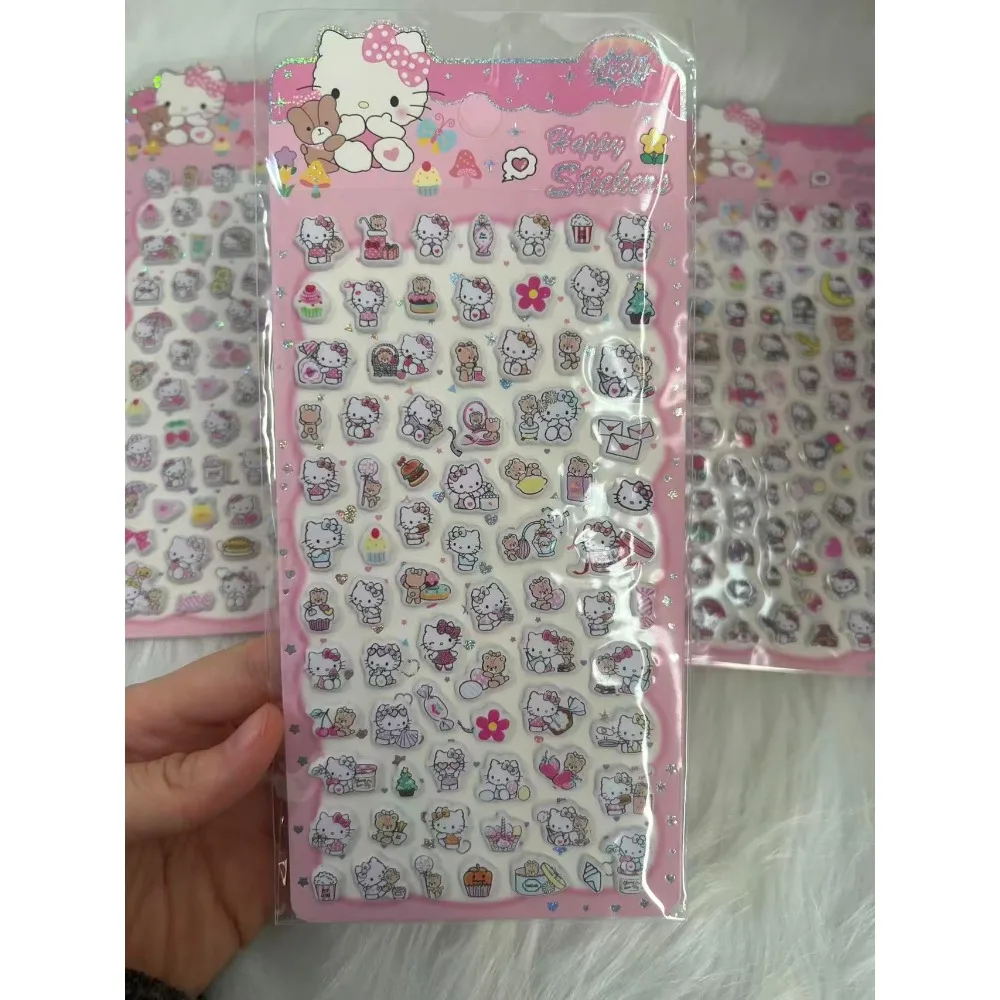 Hot New 3D HelloKitty Soft Stickers DIY Manual Decorative Stickers Cute Anime Notebook Album Diary Decorative Stickers
