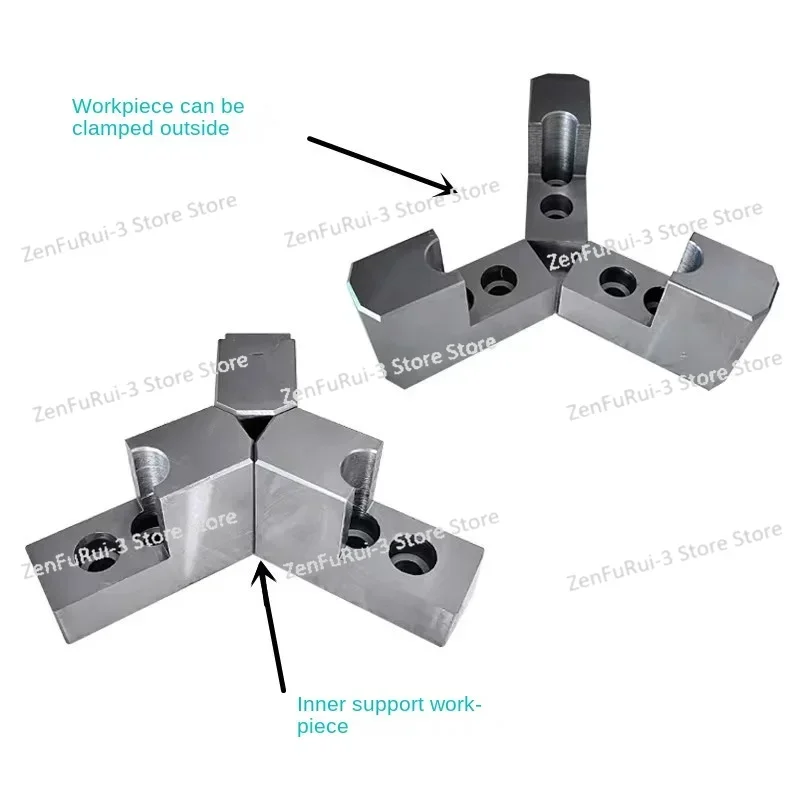 Hydraulic three jaw chuck L-type raised soft jaw jack lock L-type internal support ladder claw 5 6 8 10 inches