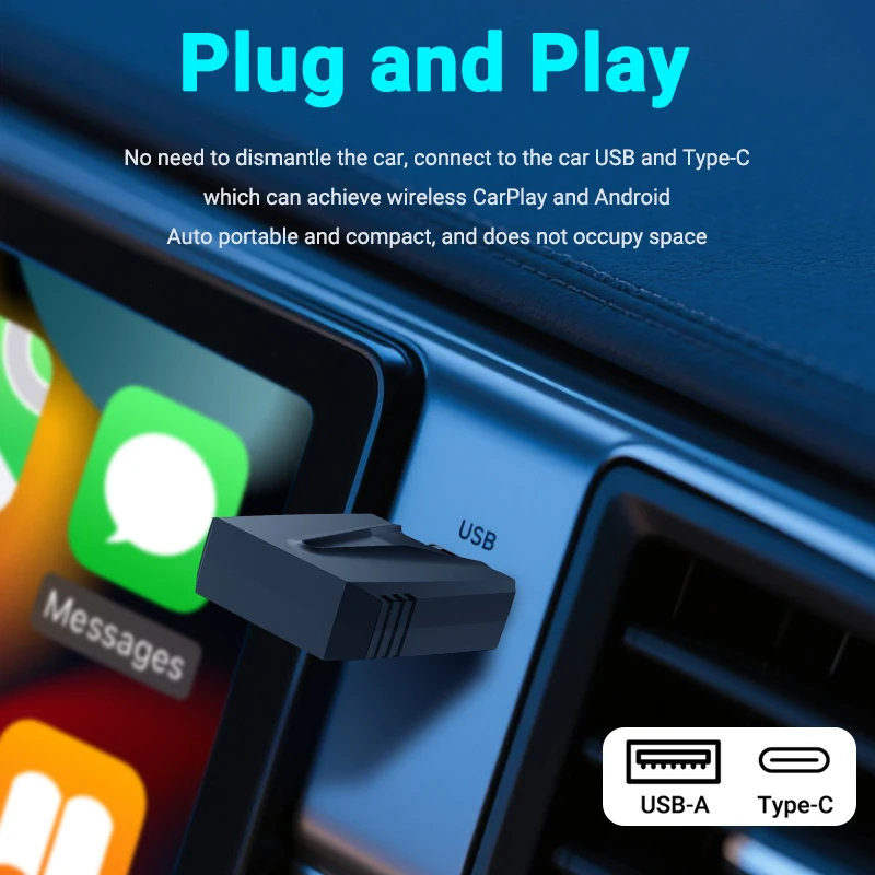 محول XUDA New Mini السلكي إلى CarPlay اللاسلكي وAndroid Auto 2in1 مناسب لـ 99% من السيارات الأصلية مع carplay/auto سلكي #5