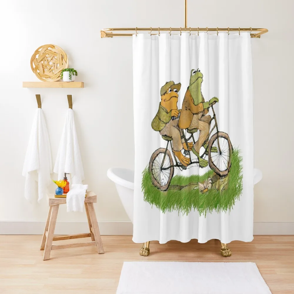 

frog and toad on the bike Shower Curtain For Shower Luxury Bathroom Shower Elegant Bathroom Curtain