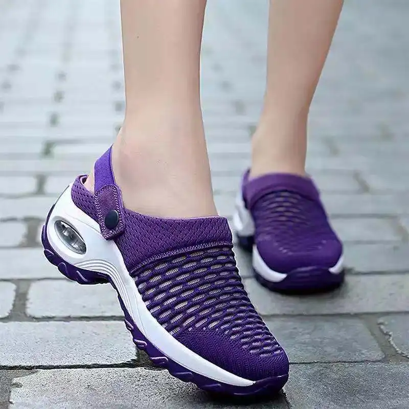 New Women Shoes Casual Increase Cushion Sandals Non-slip Platform Sandal For Women Breathable Mesh Outdoor Walking Slippers