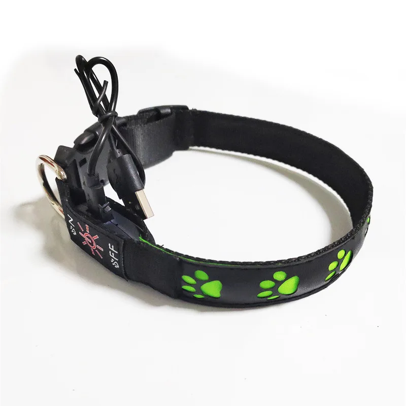 Collar luminoso para perros para caminar, suministros para mascotas, Collar de carga para perros, anillo para el cuello, bufanda colorida