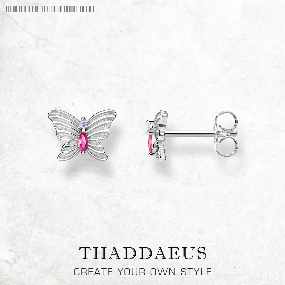 

Ear studs Butterfly Europe Fine Jewerly For Women Summer New Bohemia Gift In 925 Sterling Silver