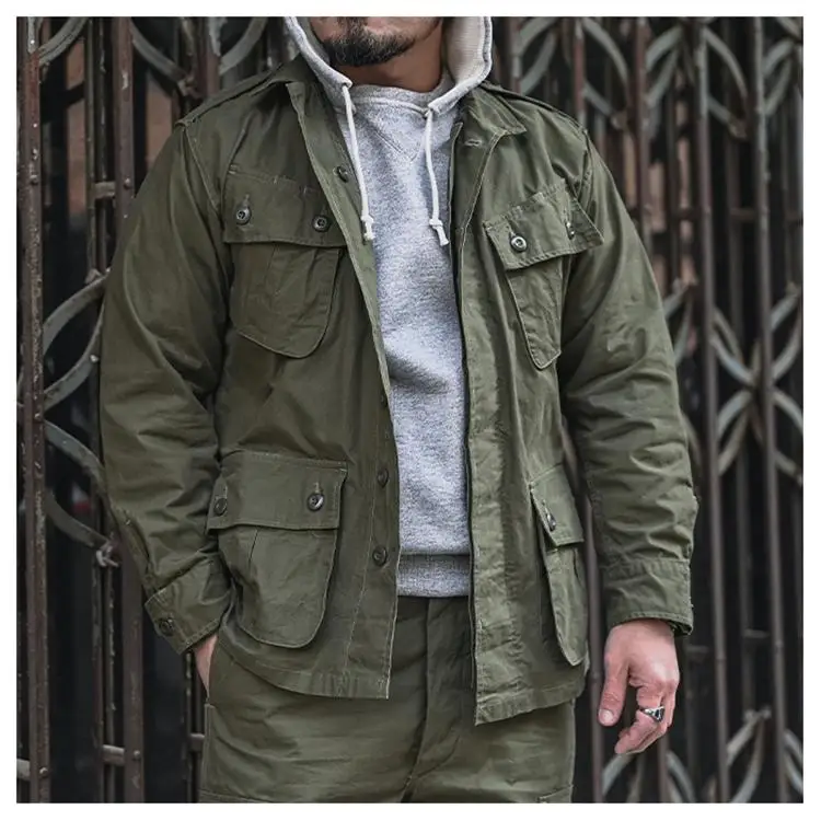 

Non Sto Initial st Gen Vietnam War Combat orm Long Sve Plain Weave Heavyweight Jaet for Men Breathable Workwear S...