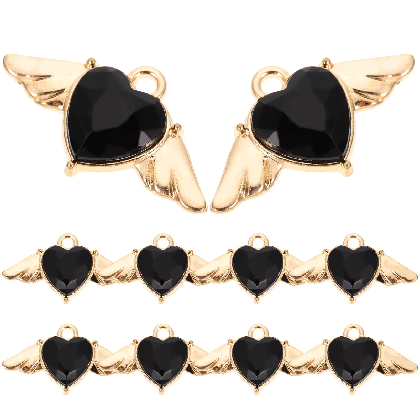 

10Pcs Retro Wing Love Heart Charms Jewelry Making Bulk Connectors for Necklaces Bracelets Earrings Heart Wing Charms