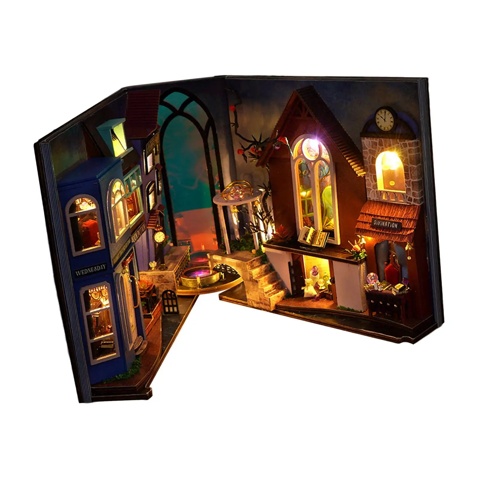 Kit rumah boneka miniatur kayu 3D, buatan tangan hadiah ulang tahun Modern puzzle 3D