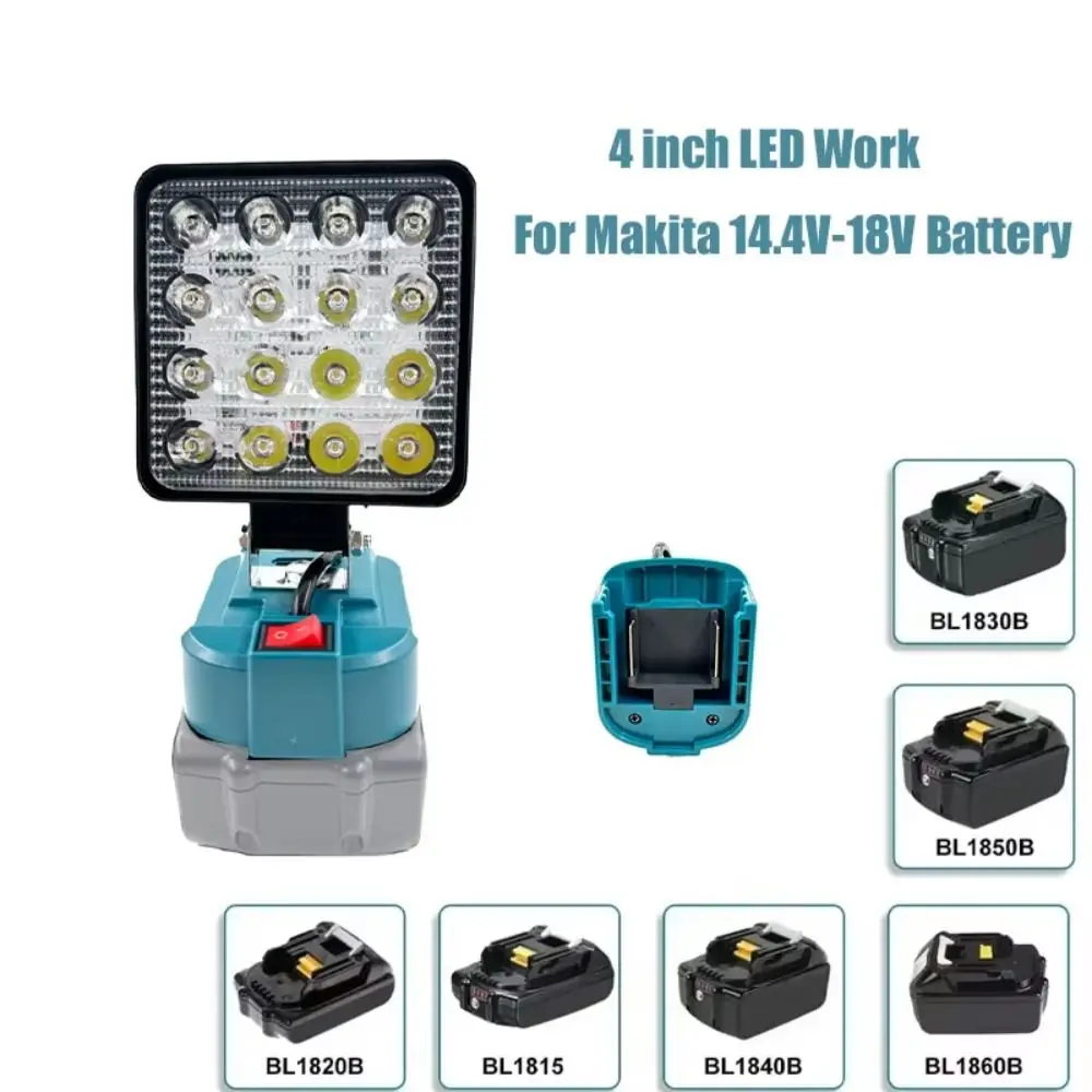 

4 Inch LED Work Light High Power High Brightness Camping Lamp Professional Multifunctional for Makita 14.4V-18V Li-ion Battery