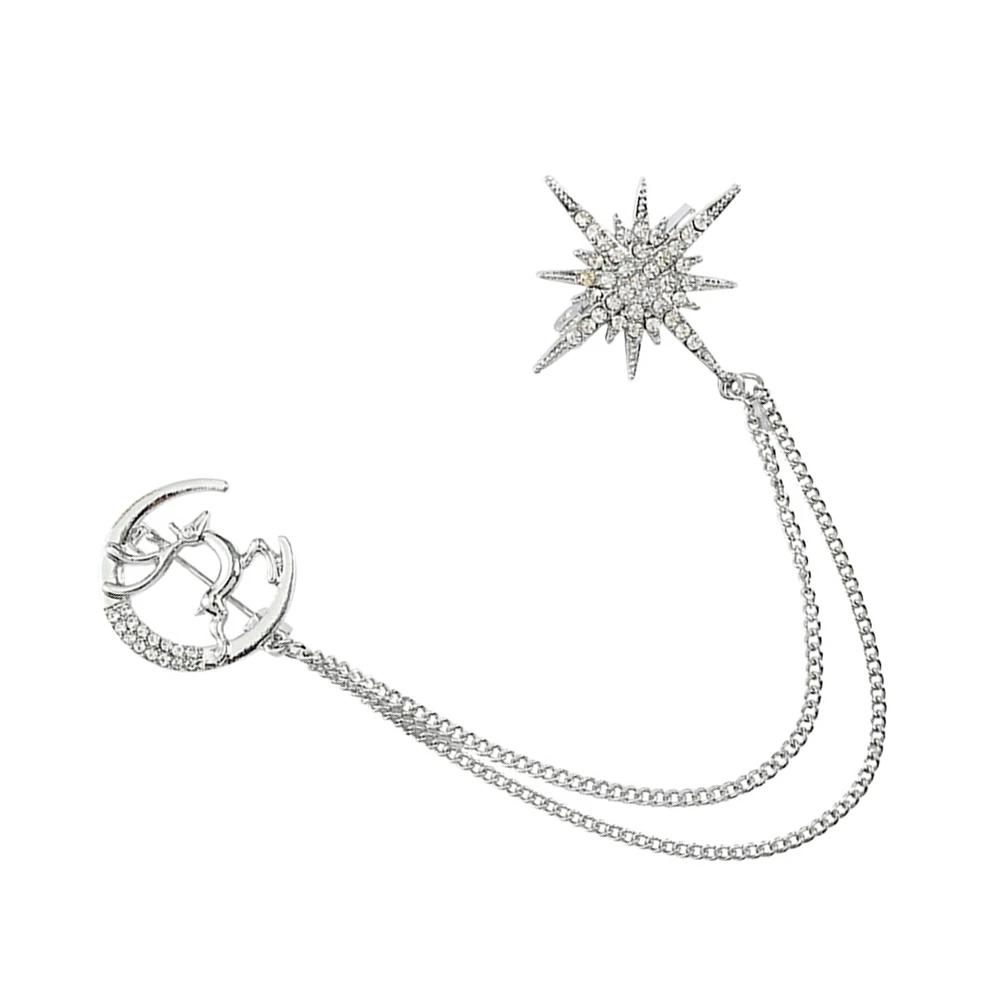 Stylish 8 Pointed Star Brooch Creative Shape Lapel Pin Fashion Alloy Material Clothing Accessory Elegant Decorative Present Idea