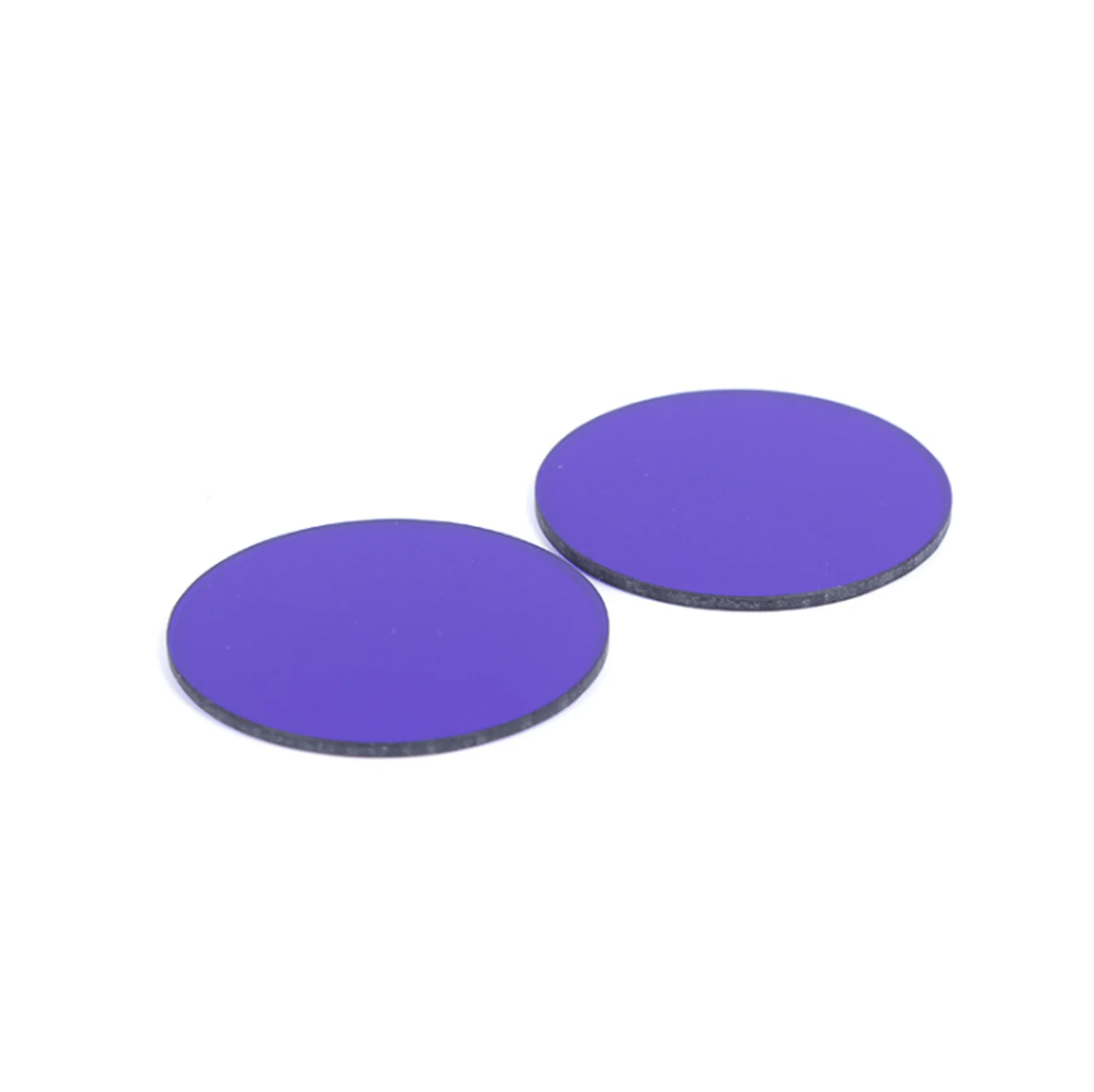 

2Pcs Total Size 42mm Round Blue Glass IR Pass Filter Type QB3