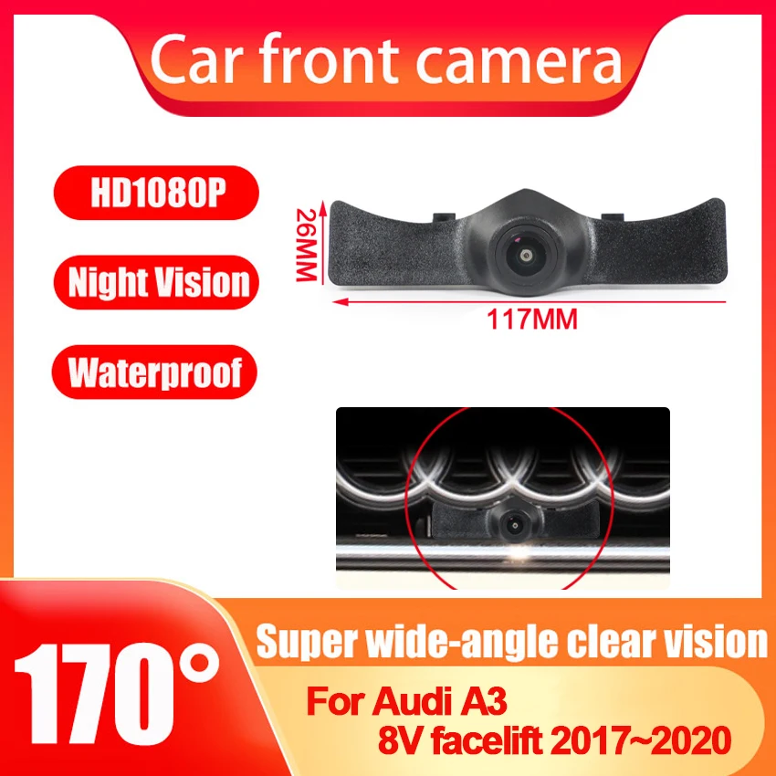 

HD CCD AHD Car Front View Parking Night Vision Positive Waterproof Logo Camera For Audi A3 8V facelift 2017 2018 2019 2020