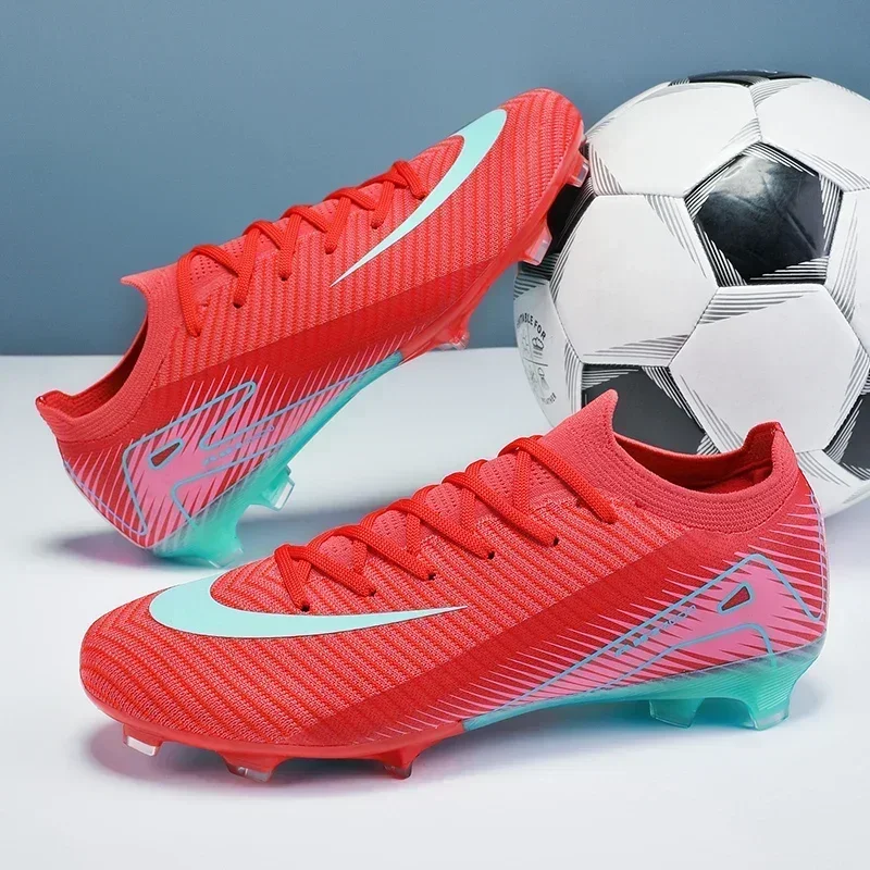 

New Men Outdoor Football Boots Soccer Shoes Cleats Match Training TF/FG Grass Ankle Long Spikes Sport Hot-selling High-quality
