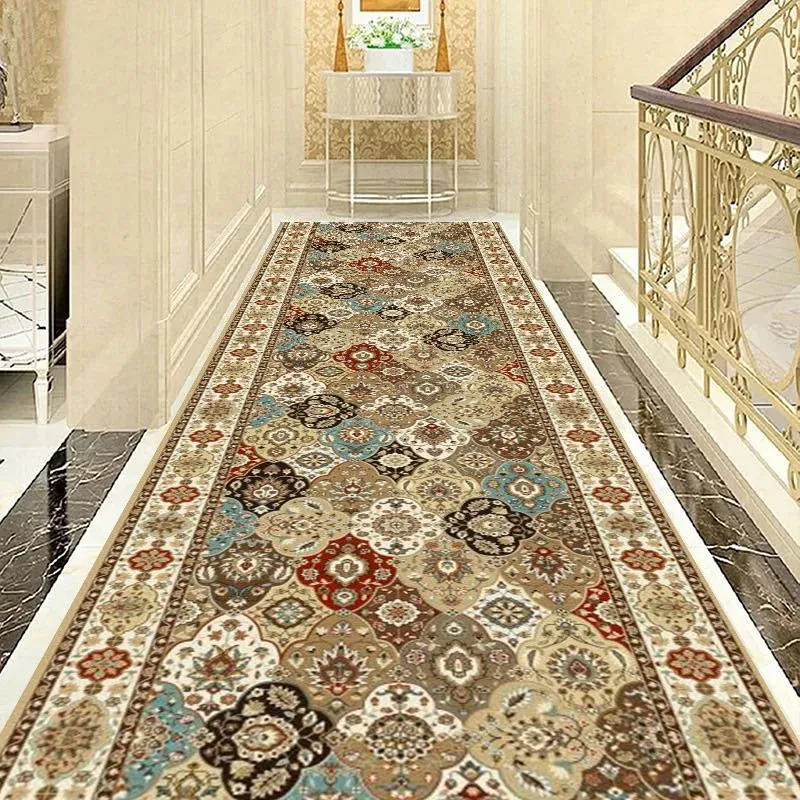 

Reese Persian Style Endless Flower Lobby Carpet Stairway Hallway Home Decor Corridor Aisle Party Wedding Anti Slip Long Area Rug