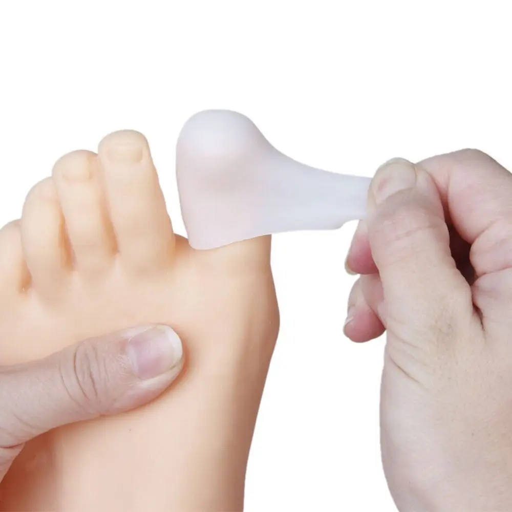واقيات أصابع القدم المحمولة من السيليكون، أغطية أصابع القدم من الجل الأبيض تقلل الاحتكاك، واقي أصابع القدم الكبير