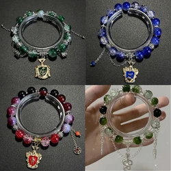 2024 New Harry Potter Red Gryffindor Green Slytherin Blue Ravenclaw Bracelet Toy HP Jewelry Bead Bracelets Gifts Students Toys