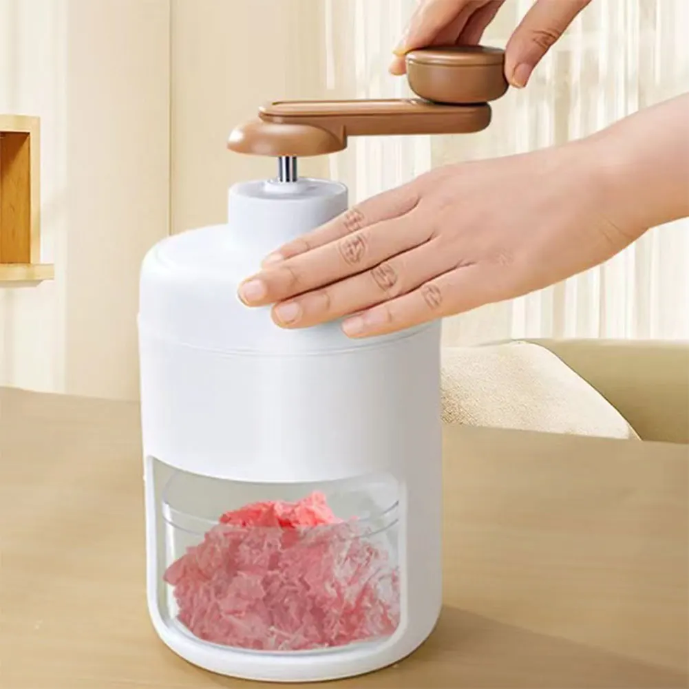 ماكينة حلاقة الثلج التي تعمل يدويًا 500 مللي متعددة الوظائف ماكينة صنع الثلج المحمولة ماكينة كسارة الثلج للنزهات الخارجية