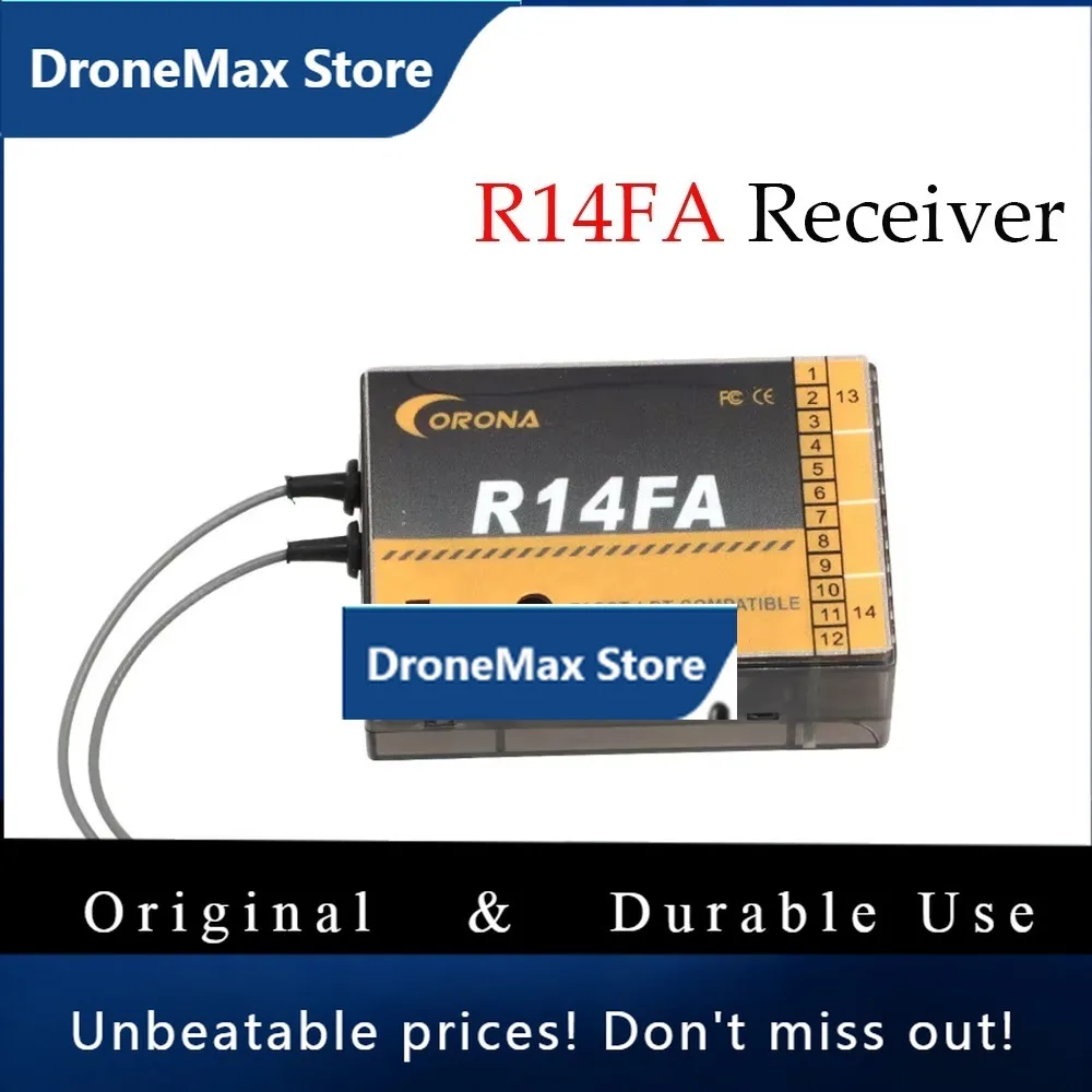 DroMaCorona R14FA 14CH RC Model Receiver FUTABA 2.4Ghz FASST Compatible Receiver For 10C 12FG 14SG 16SZ 18SZ
