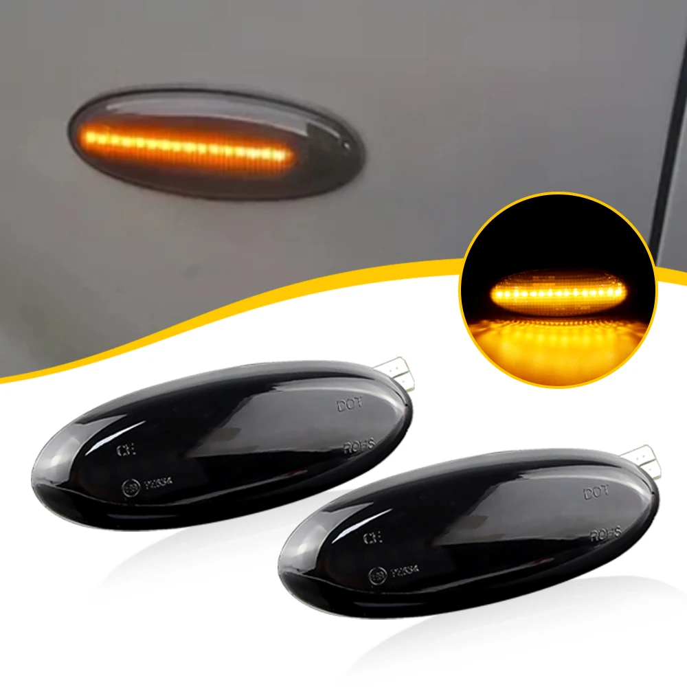 2PCS For Ranger South Africa Type B2500 Mazda MX-6 323 Familia Protege 5 Tribute LED Dynamic Turn Signal Side Marker Light Lamp