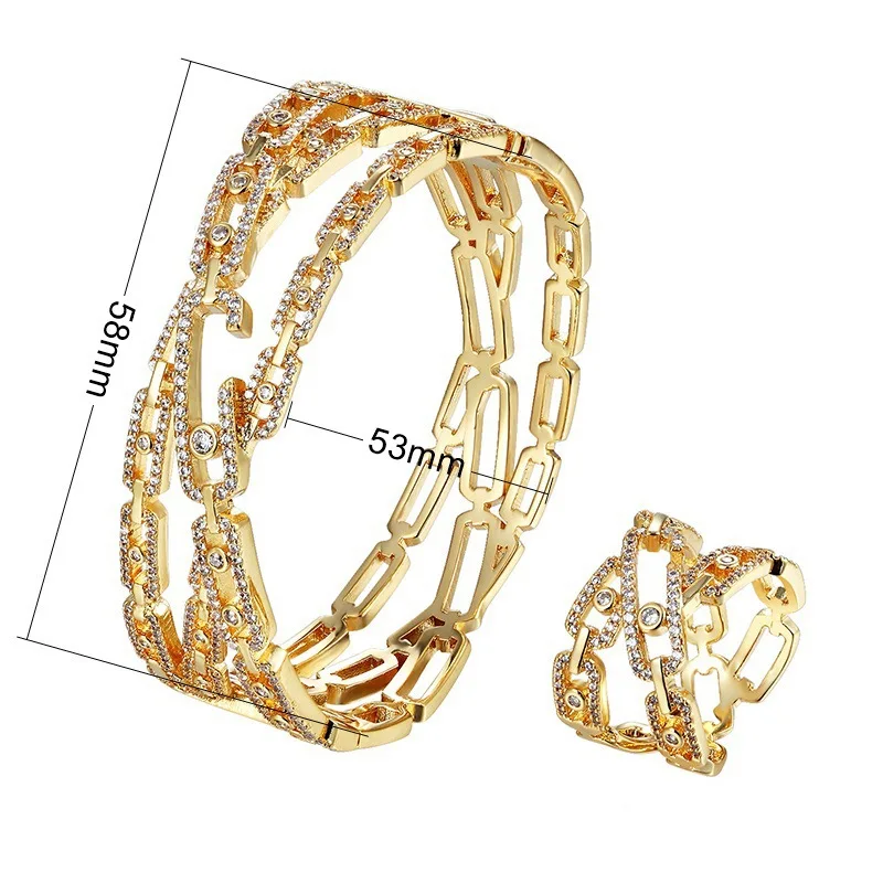 2023 Best Classic Geometric Lucky Beads 3A Zirconia Bracelet Ring for Women Luxury Elegant Fashion Wedding Party Jewelry Gift