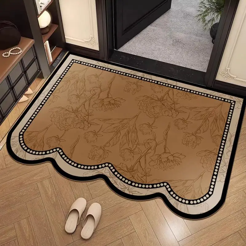 Soft Leather Entrance Door Mat Leather Anti Slip Wear-resistant Can Be Cut Door Rug Can Be Wiped and Washed PVC Foot Mat