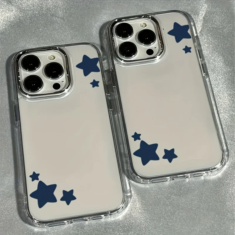 Transparent INS Deep Blue Starfish Phone Case For Samsung Galaxy S24 S25 Plus S23 S26 Ultra A57 A56 A55 A37 A17 A26 A36 Cover