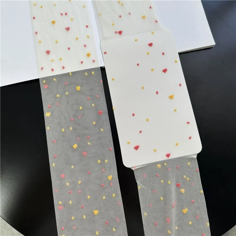 2Pcs Transparent Heart Long Tights Ultra-thin Lolita JK Style Colorful Dot Stockings Harajuku Nylon Mesh Pantyhose Girl