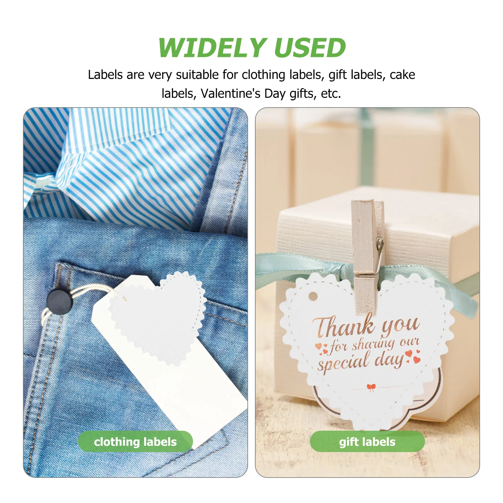 

30 Pcs Heart Shaped Paper Hanger Tags Small Thank You Hanging for Festivals Card Hollow Valentine's