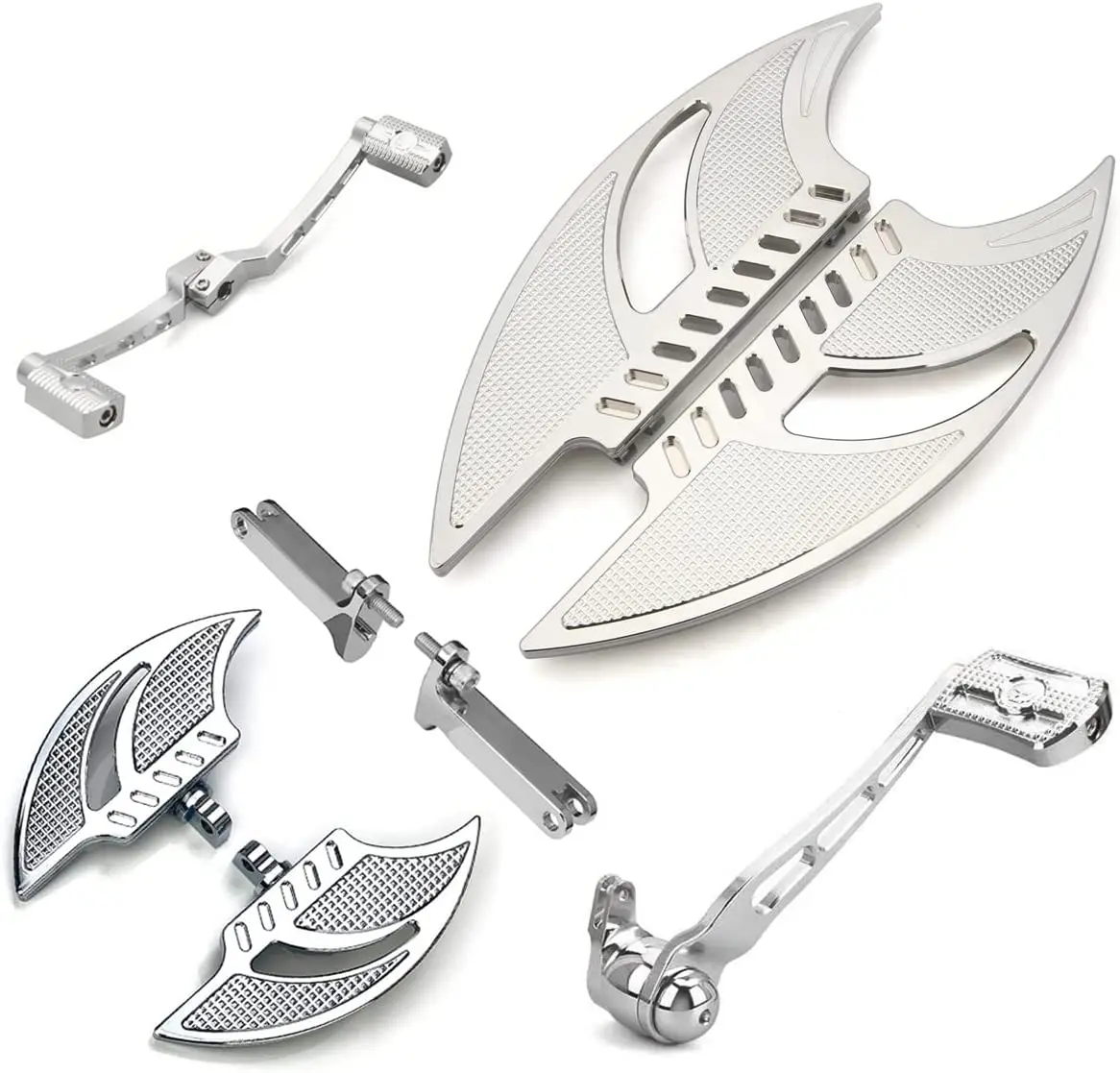 

STLF Chrome Blade Driver Floorboards Brake Toe Heel Shifter Levers for Touring Special Road Glide Electra Glide 2008-20