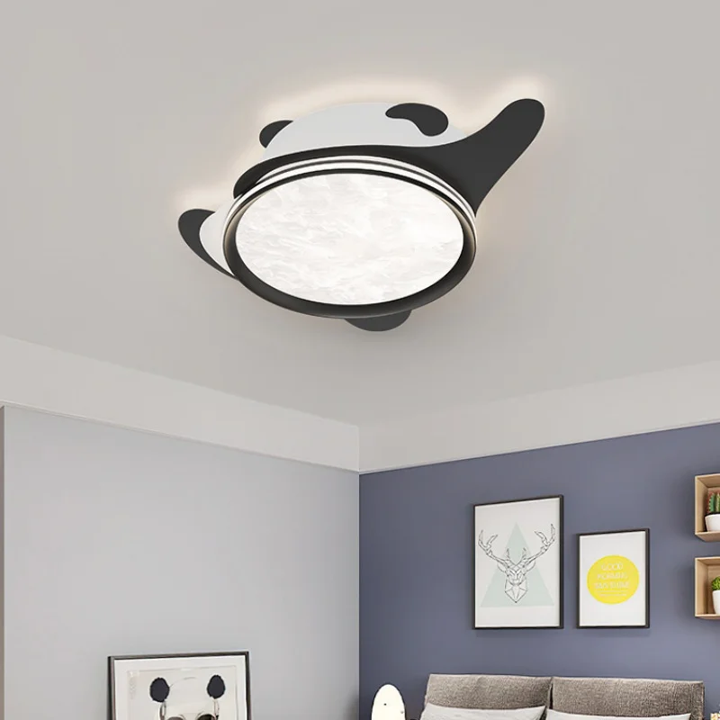 Cartoon Panda Children's Room Lighting Bedroom Ceiling Light Modern and Simple 2026 New Full Spectrum Eye Protection LED Light