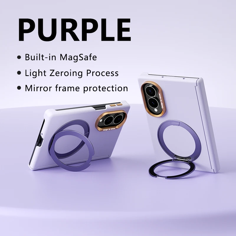 360 Rotating Magnetic Stand Skin Feel Case For Samsung Galaxy Z Fold 8 Wide 5G Shockproof Hinge Protection Slim Fit Cover