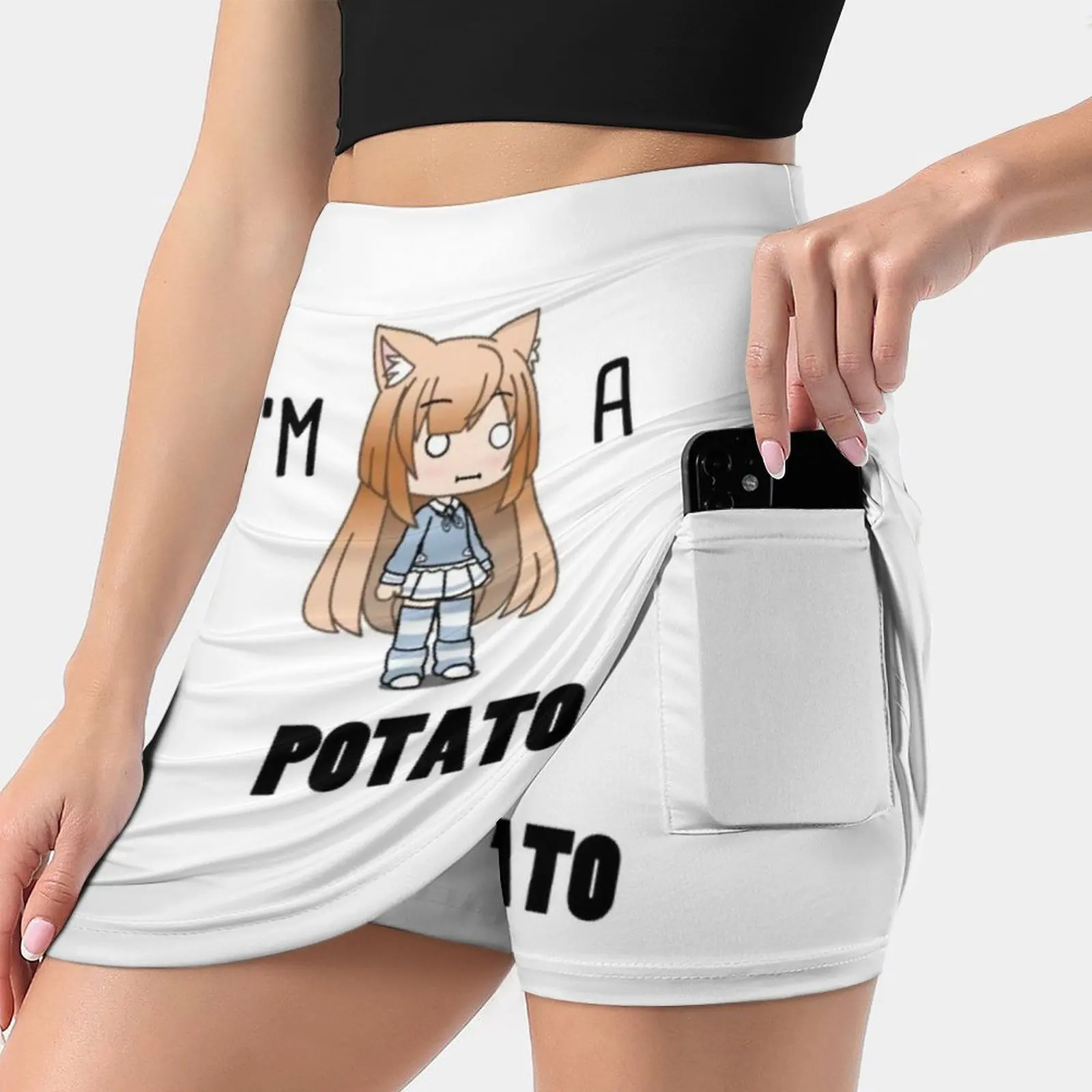 

Potato Gacha Women's skirt Y2K Summer Clothes 2022 Kpop Style Trouser Skirt With Pocket Gacha Gacha Logic Gachalife Gacha Life