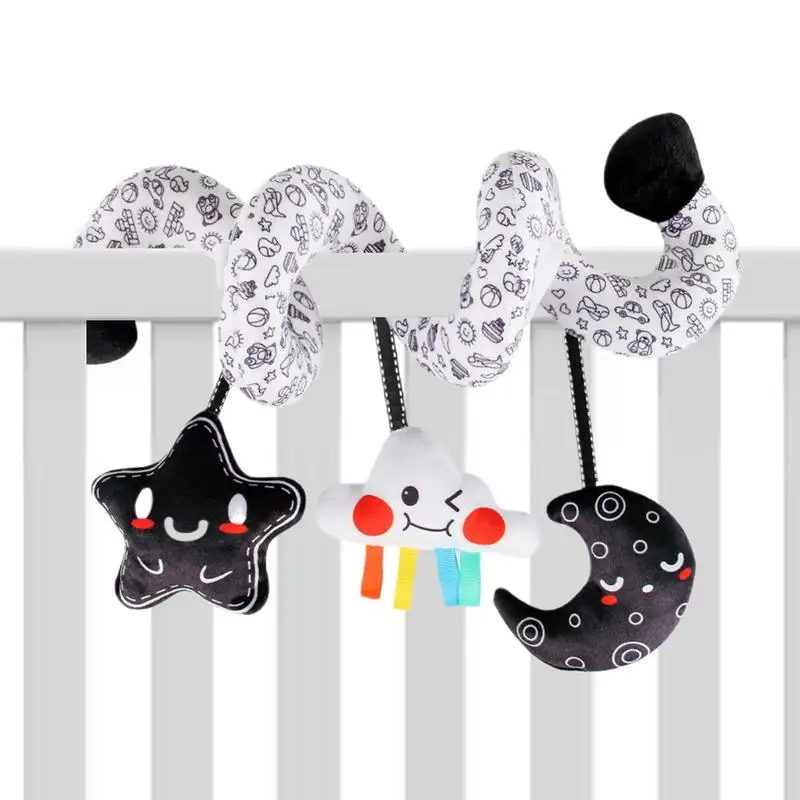 Bebê de pelúcia pendurado brinquedo dos desenhos animados animais bonitos formas carrinhos carrinho cama espiral atividade pendurado brinquedos colorido calmante chocalhos brinquedo