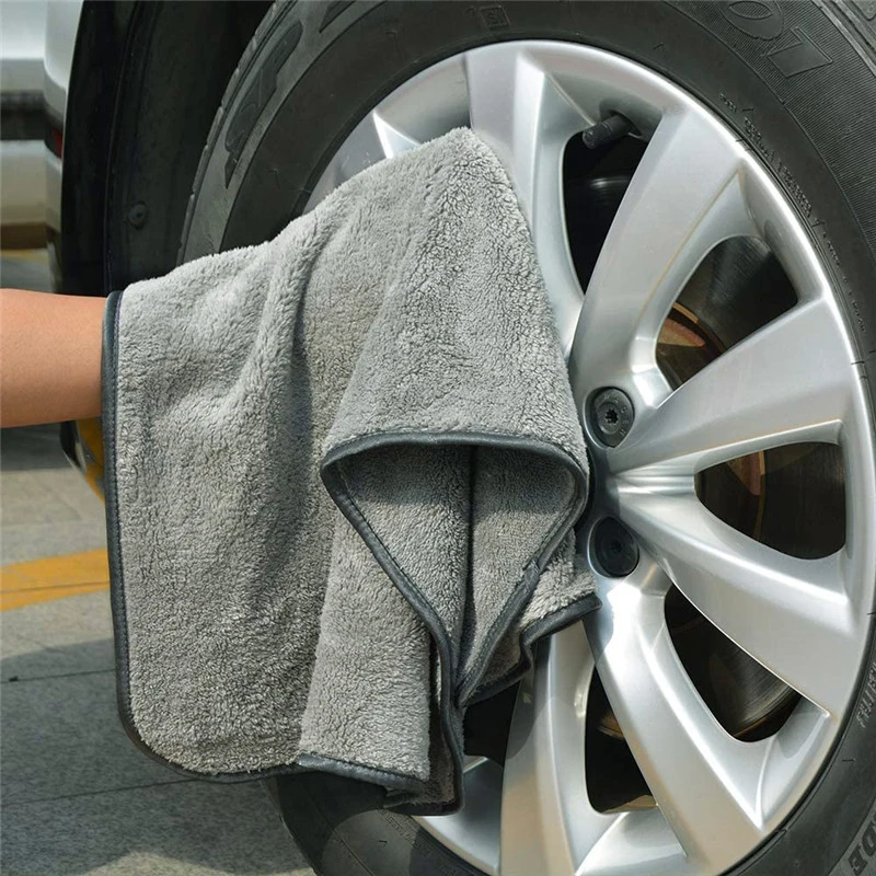 Large size 35cmX75CM Car Microfiber Towels Car wash towel Cleaning Drying Cloth Double Layer Plush Thicken Hemming Wash Rag