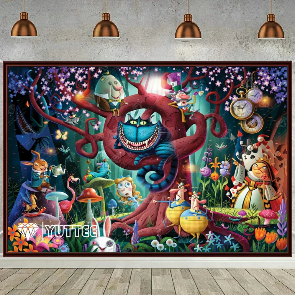 Alice in Wonderland 5D DIY Diamond Painting Embroidery Disney Cartoon Handmade Cross Stitch Mosaic Handicraft Home Decor Gift