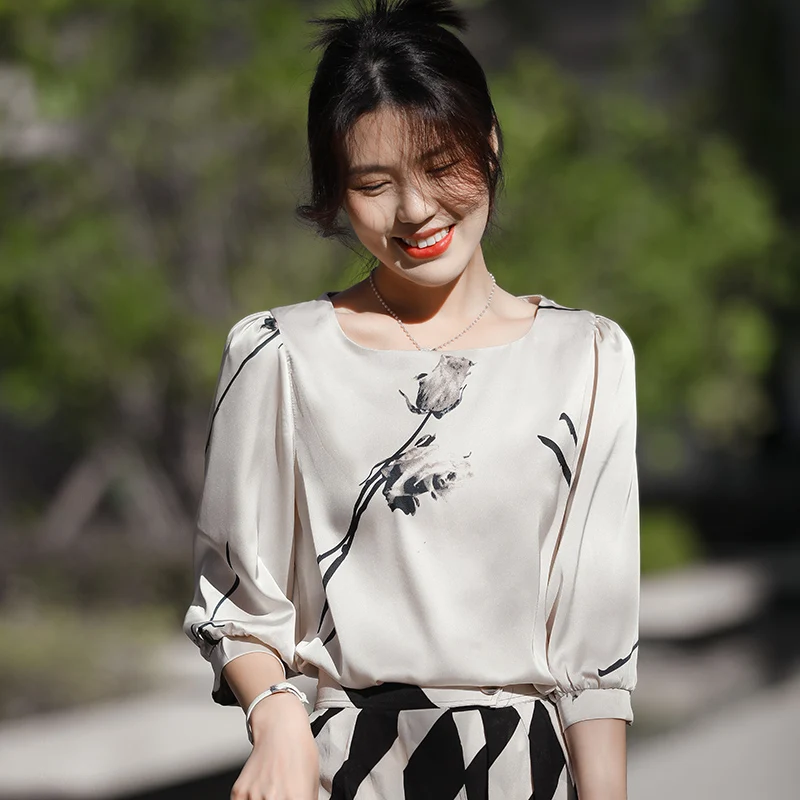 تي شيرت حريري ort Sve فضفاض مناسب Seven Sve تي شيرت كوري Sle مستدير Ne طباعة صيفي غير رسمي عالي الجودة Faion #4