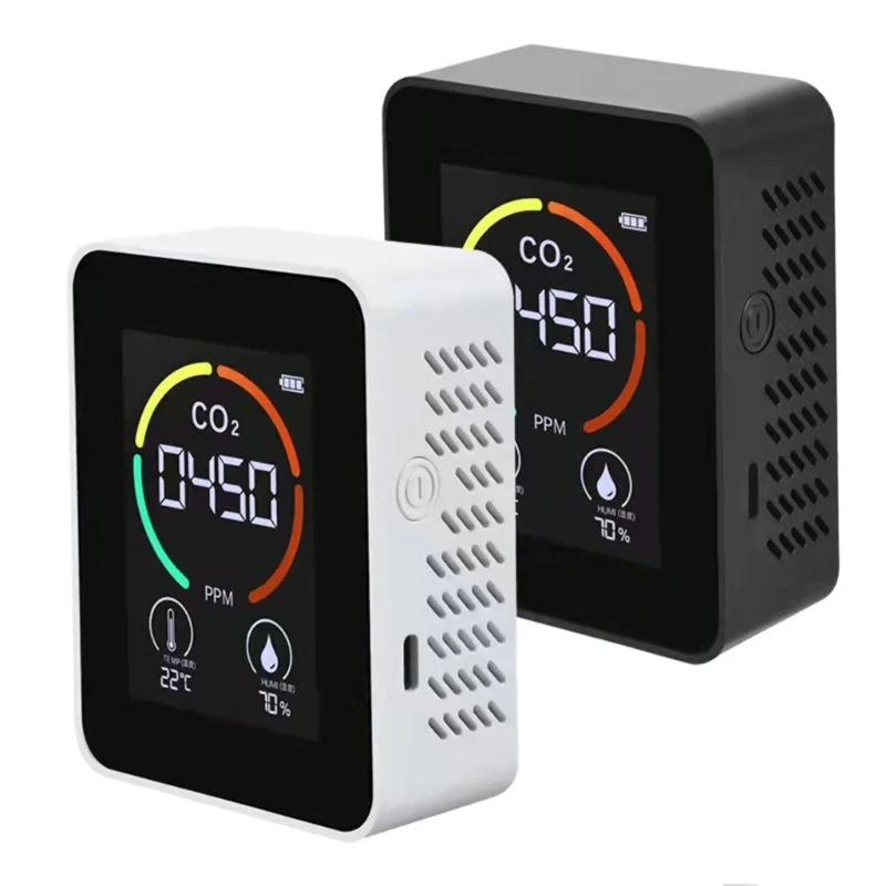 

Carbon Dioxide Monitors 3.7V With Builtin Battery And USB Charging For Home Or Office Easy Indoor Air Quality Monitoring