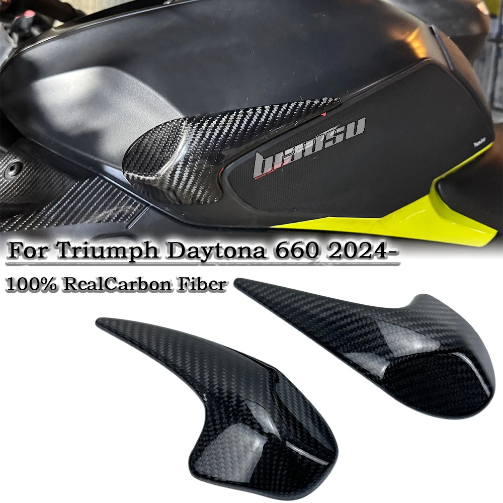 For Triumph Daytona 660 2024 2025 2026Motorcycle tank 100% Realcarbon fiber protective cover suitable Fuel tank protector