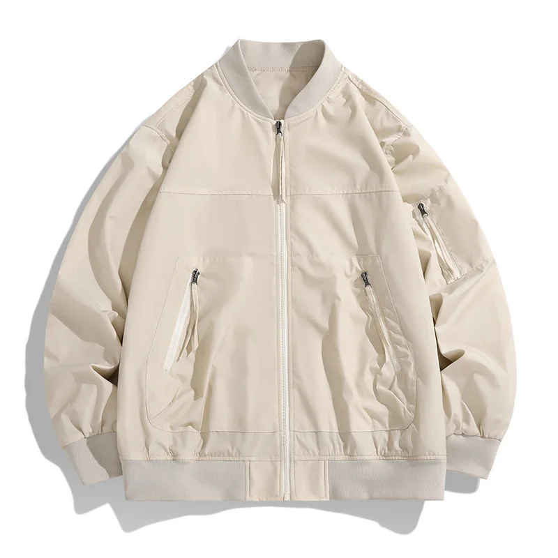 

Spring Autumn Quality Men Jacket Soft Comfortable Windproof Outerwear Trend All-match Baseball Collar Male Coats Daily Casual