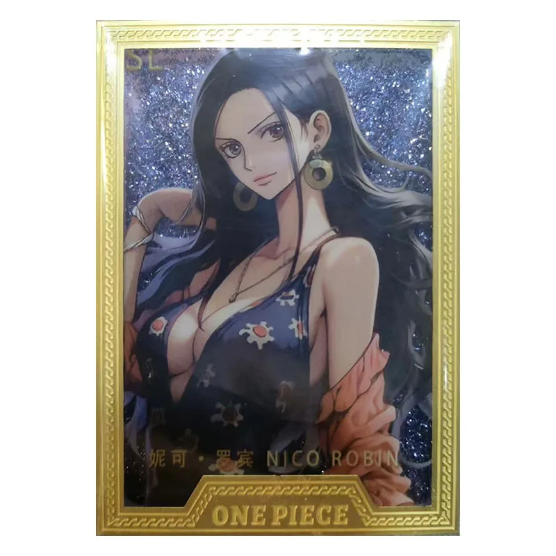 Anime ONE PIECE Rare SL Quicksand Refraction Foil Hancock Nami Shirahoshi Robin Toys for boys Collectible Cards Birthday Present