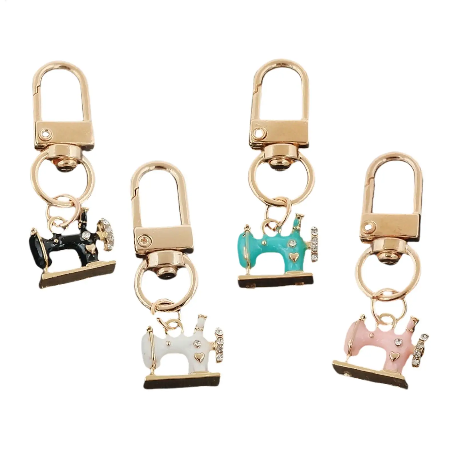 

Bag Charm Keychain Vintage Sewing Machine Keyring For Handbags 4 Pieces Fashion Keyrings Pendant Trendy Backpack Accessories For