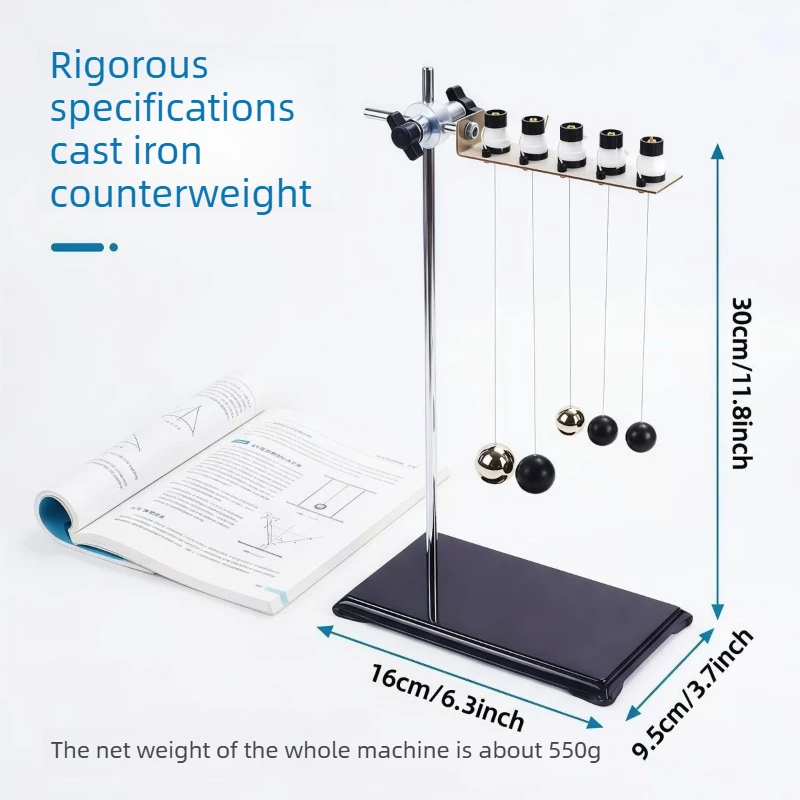 Physics Pendulum Experiment Set Educational Simple Pendulum Kit with 5 Balls and Stand for School Science Lab Teaching